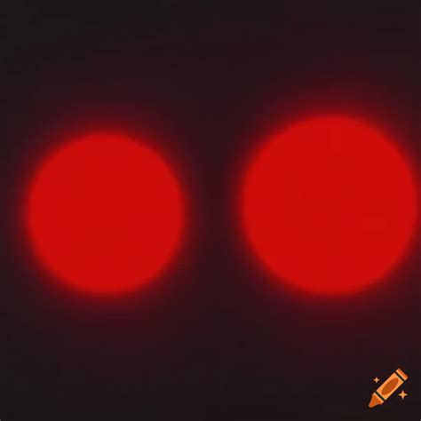 Close-up of two red orbs against a pitch-black abyss on Craiyon