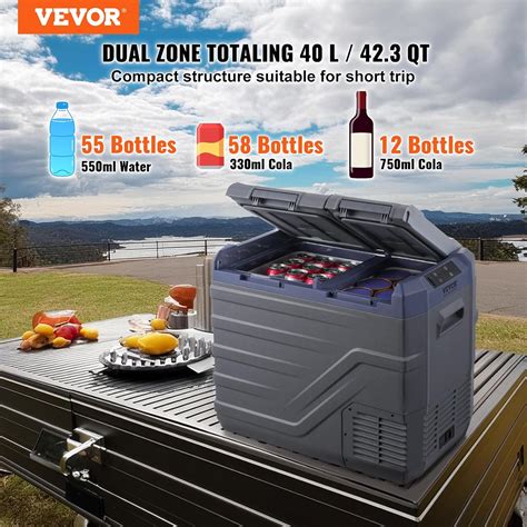 VEVOR Car Refrigerator, 40 L Dual Zone Portable India | Ubuy