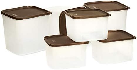 Mahaware Modular Square Plastic Kitchen Container Combo Set, 19.2 ...
