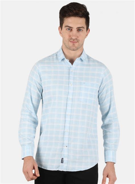 Buy Men Blue Check Shirt Online in India - Monte Carlo