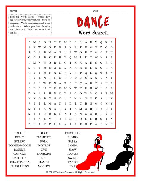 Dance Puzzles Printable Fun & Games Dance Class Games & Obstacle