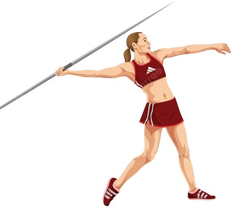 Vector Of Woman Throwing Javelin Exercise Color Drawing Vector ...