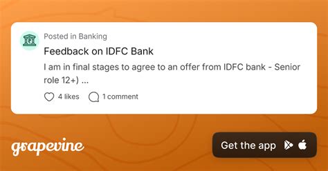 Feedback on IDFC Bank - Grapevine