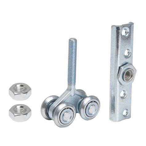 Dia 24mm Steel Double Wheel Rail Hanging Trolley Silver Sliding Track ...