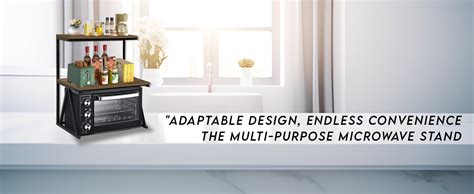 Urban Decor Microwave Oven Stand - 2 Tier Metal Kitchen Organizer Shelf ...