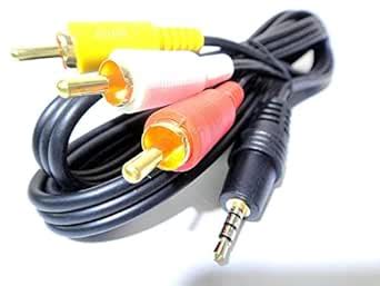3.5mm 4 Pole Stereo to 3 RCA Male AV Audio Video Cable for CD/DVD ...