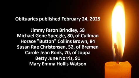 Obituaries published February 24,... - The Cullman Tribune | Facebook