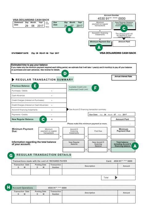 Understanding your credit card statement - Desjardins