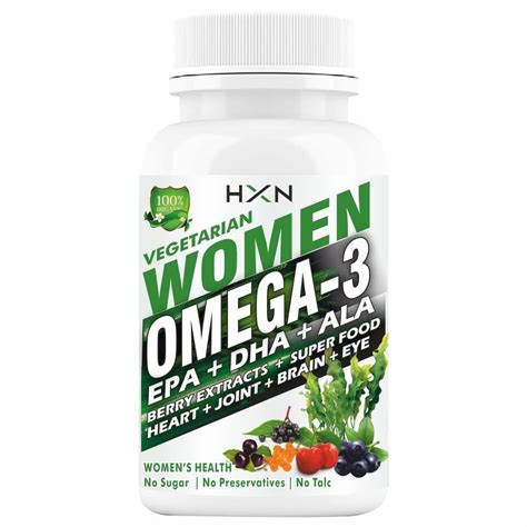 HXN Omega 3 Supplement Vegetarian Capsules High Strength EPA DHA ...