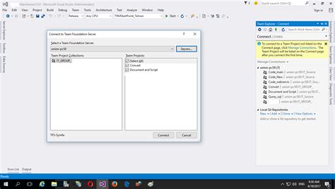 Image result for Visual Studio 2019 TFS Connection