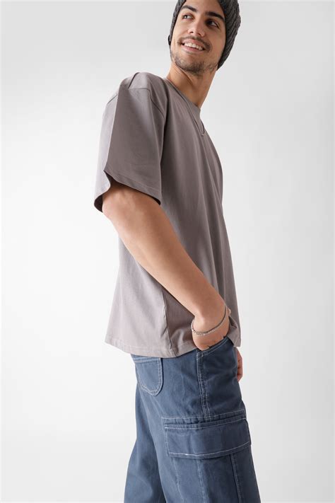 Buy Asphalt Grey Oversized T-Shirt for Men | Premium Quality | Unbound Crew