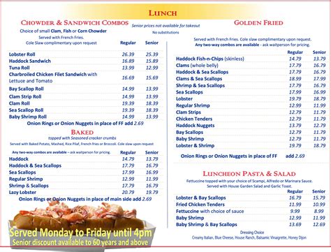 Lobster Boat Restaurant: Merrimack Menu