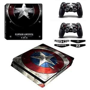 Graphixdesign Sticker Cover for PS4 Slim Console and 2 Controller Decal ...