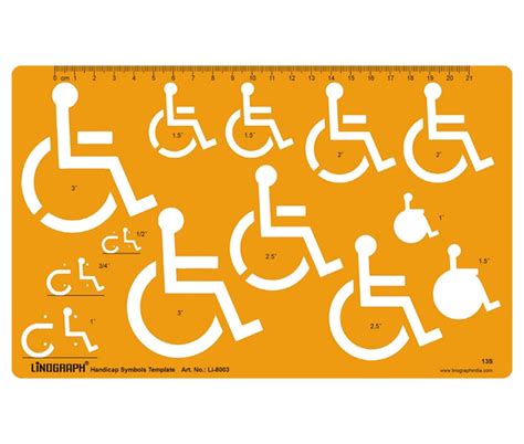 Handicap Symbol Drafting Template Wheelchair Handicapped Sign Symbol ...