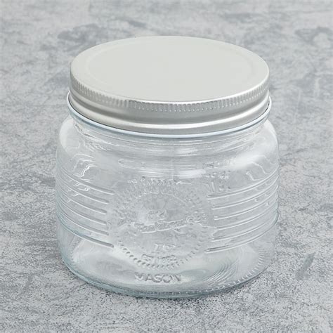 Buy Eternia Transparent Glass Mason Jar with Lid - 500ml - Set of 2 ...