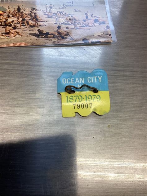 1979 78 Ocean City New Jersey Shore BEACH Badge Tag Pin 44 Asbay Ave ...
