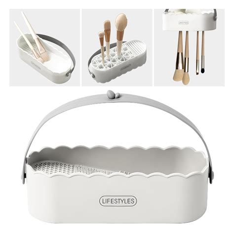 House of Quirk Makeup Brush Cleaning Tool with Drying Holder Mat ...