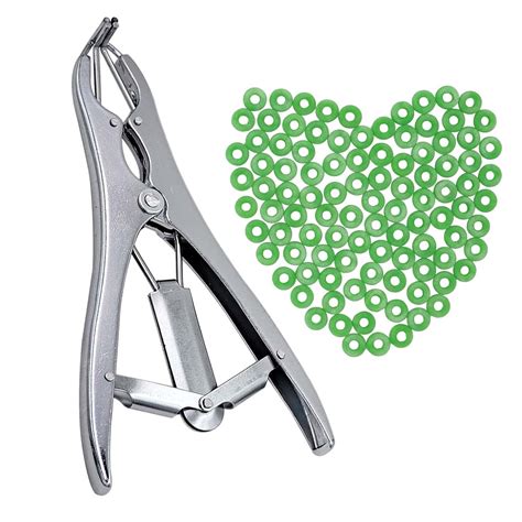 MACGOAL Castration Tool and 100 Pieces Rubber Bands Castrator Bander ...