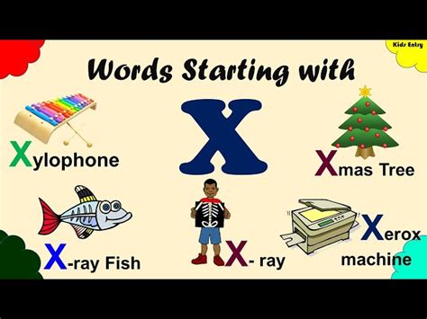 X Words For Kids With Pictures