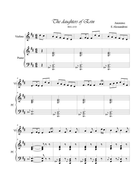 The daughter of Erin. Ireland folk music.Violin and piano (arr. Ester ...