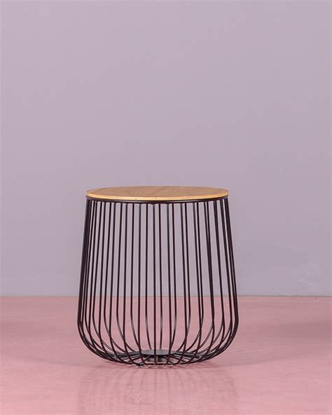 Mesa auxiliar en madera de fresno y acero lacado - Zurich - Nest Dream - Negro | Leroy Merlin