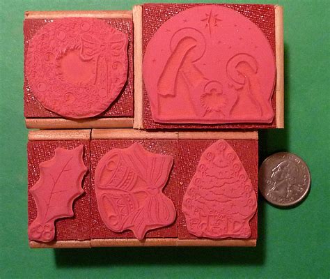 Christmas Rubber Stamp Set, 5 pcs | The StampCrafter