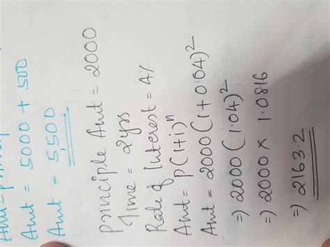 10. Find the amount if ₹ 2,000 is invested for 2 years at 4% p.a ...
