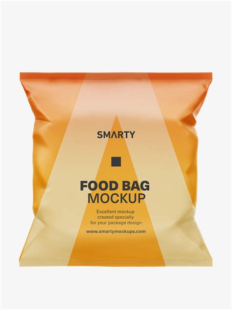 Glossy Food Bag Mockup Psd
