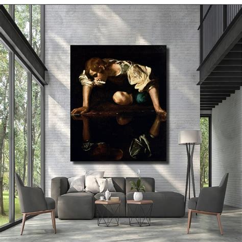 Caravaggio: Narcissus (1597-1599) Canvas Painting, Wall Artwork, High ...