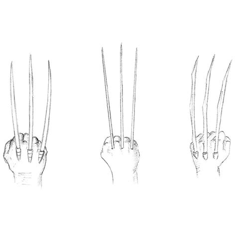 Image result for Wolverine Claws Hand Drawing
