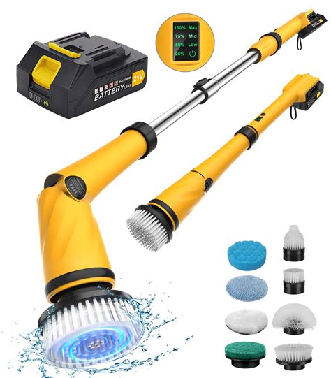 Amazon.com: Qimedo Upgrade 1200 RPM Battery Electric Spin Scrubber ...