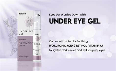 Nirvasa Under Eye Gel Cream with Roll On | Enriched with Hyaluronic ...