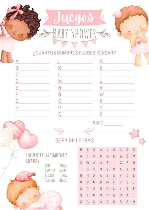Juegos De Rimas Infantiles Para Baby Shower Para Imprimir Juego De