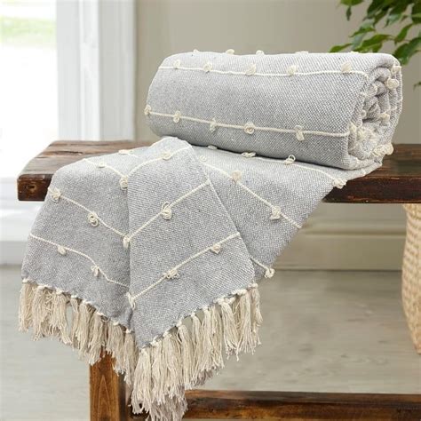 SAJAVAT HOME Hand-Knitted Pure Cotton Sofa 500 TC Throw Blanket | Soft ...