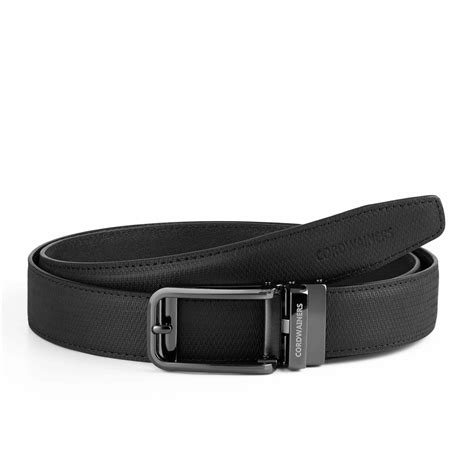 Laro black leather belt with silver autolock buckle » Cordwainers ...
