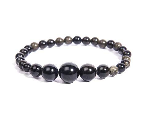 Buy Gempro Genuine Gemstone Black Obsidian Graduated Healing ...