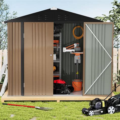 Outdoor Storage Shed 6x8 Ft Utility Tool Shed Storage House ...