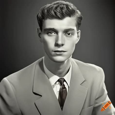 1950s studio portrait of a young man on Craiyon