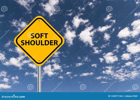 Soft shoulder sign stock photo. Image of sign, planning - 134977146