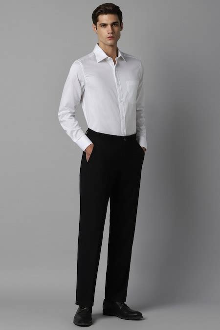 Black Solid Full Length Formal Men Regular Fit Formal Trousers ...