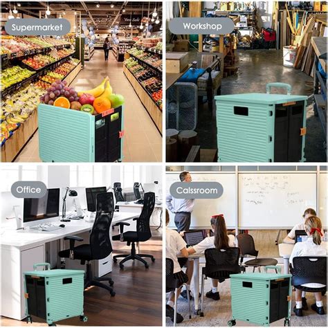 Buy SELORSS Foldable Utility Cart Collapsible Crate Rolling Carts with ...