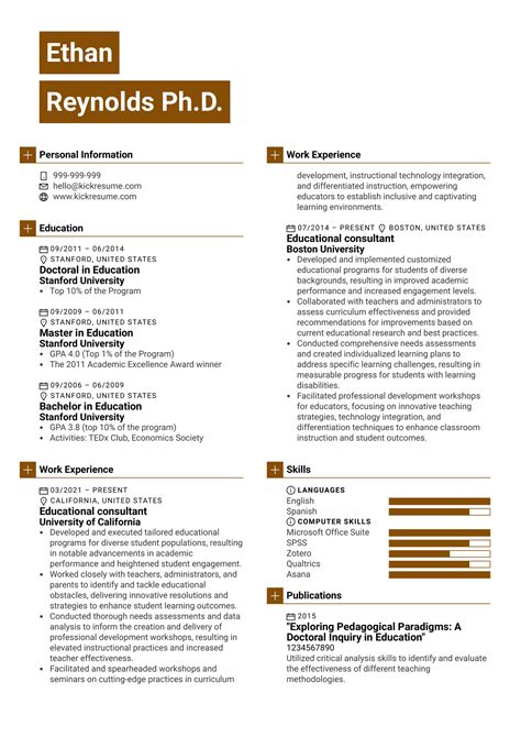 Educational consultant Resume Sample | Kickresume
