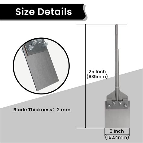 Anfrere 6 Inch SDS Plus Floor Scraper with Spare Bolts and Locknuts ...