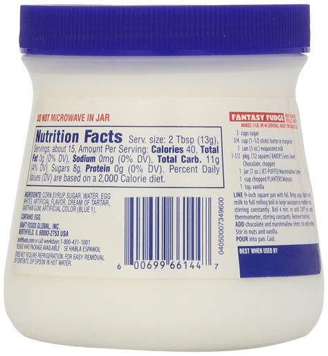 Marshmallow Nutrition Facts Label at Ruby Rand blog