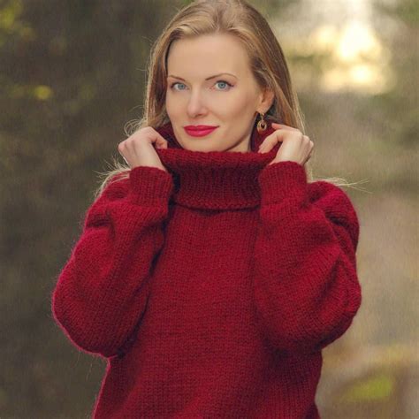 Red wool sweater by SUPERTANYA | Mohair sweater outfit, Ladies ...
