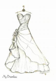 Wedding Gowns Sketches by Wedding Dress Sketch Made Of Your Bridal Gown Emmaline Wedding Gowns Sketches