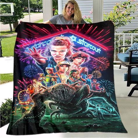 Buy Stranger Things Movie 3D Printed Art Fleece Blanket for Beds Hiking ...
