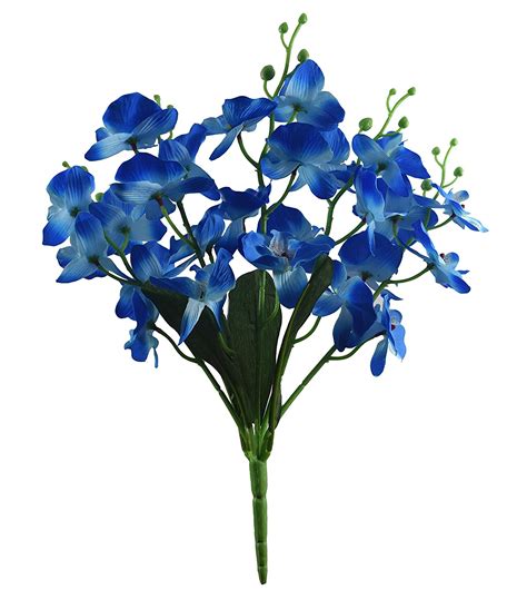 Fourwalls Synthetic Fabric Artificial Butterfly Orchid Flower Bunch (5 ...