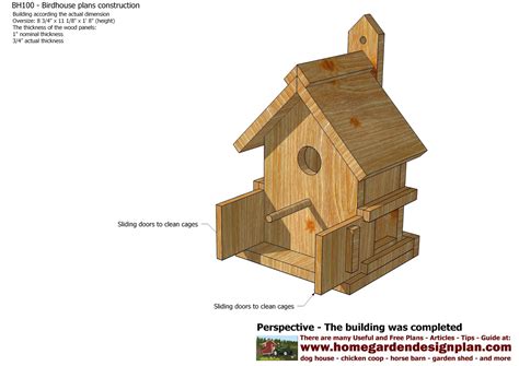 Build a coop blog: BH100 Bird House Plans Construction Bird House ...