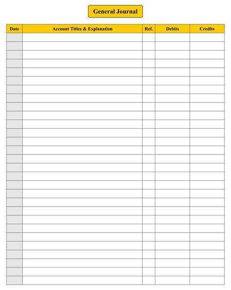 Blank Ledger Template | Templates printable free, Journal entries ...